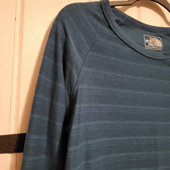 The North Face Teal Long Sleeve Sport Dress Striped Size Large - Picture 2 of 5